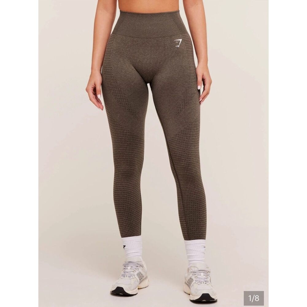 Gymshark Vital Seamless Leggings Brown M Gymcore High Rise Workout Athletic